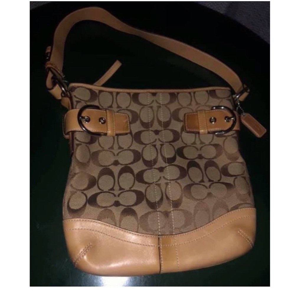 Brown/Tan Hobo Coach  Shoulder Purse